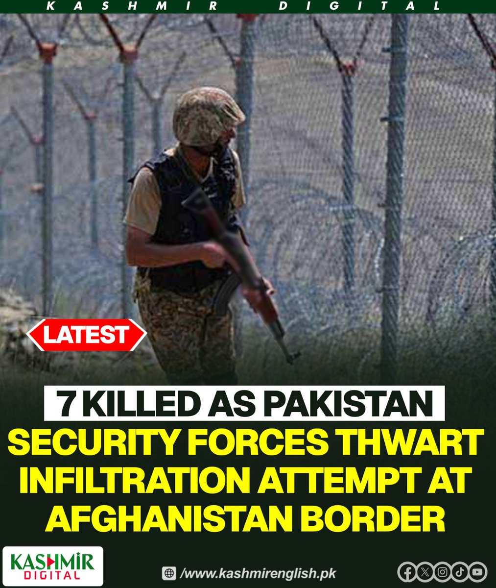 KashmirDigital1's tweet image. 7 killed as Pakistan security forces thwart infiltration attempt at Afghanistan border

To read more visit: kashmirenglish.pk/pakistan-force…

#Pakistan #SecurityForces #InfiltrationAttempt #AfghanistanBorder #PakAfghanBorder #Afghanistan