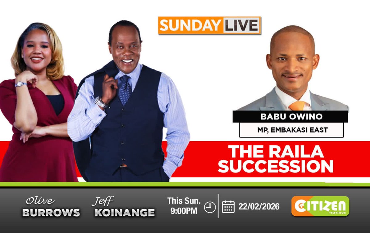 Babu Owino will be injecting today on Sunday Live with Jeff Koinange and Olive Burrows. Will Babu have kind words for Oburu Odinga, Junet Mohamed, Gladys Wanga, TJ Kajwang, John Mbadi, Oketch Salah and the rest?