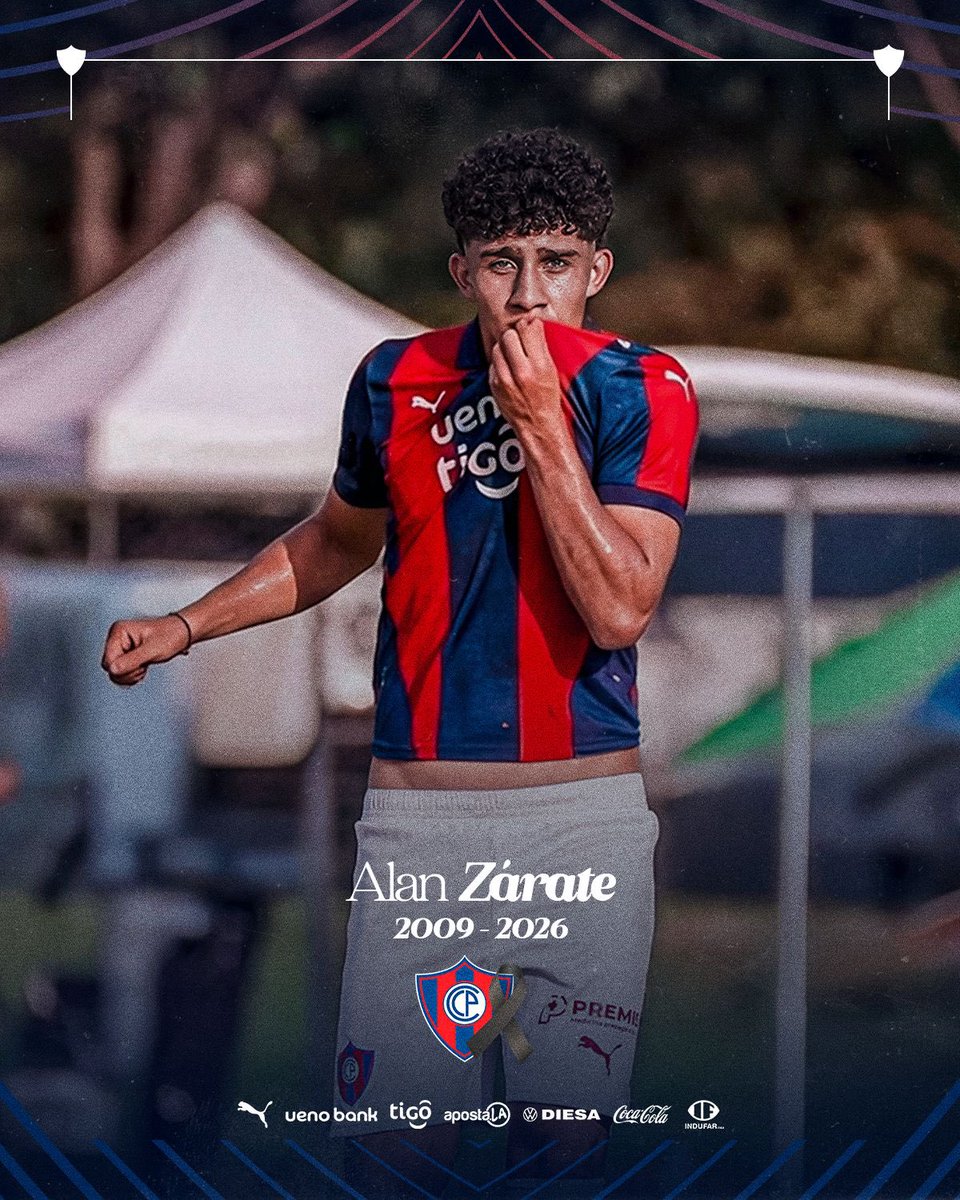Desde el Club Cerro Porteño expresamos nuestras más sentidas condolencias por el fallecimiento de Alan Zárate, jugador de la categoría Sub 17 de nuestra Cantera.

Elevamos una oración por su eterno descanso y deseamos cristiana resignación a sus familiares y allegados.