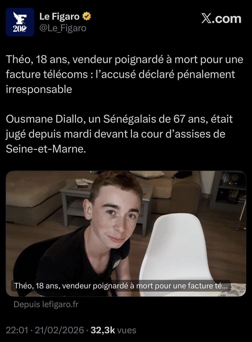 leglaive_'s tweet image. Ousmane met un coup de couteau dans le cœur à Théo, 18 ans, le tue -&amp;gt; Irresponsable

Pablo se fait agresser, se défends et tue l’agresseur -&amp;gt; 12 ans de prison

VOTRE JUSTICE MESSIEURS DAMES
VOS IMPÔTS MESSIEURS DAMES.

MAIS PUTAIN