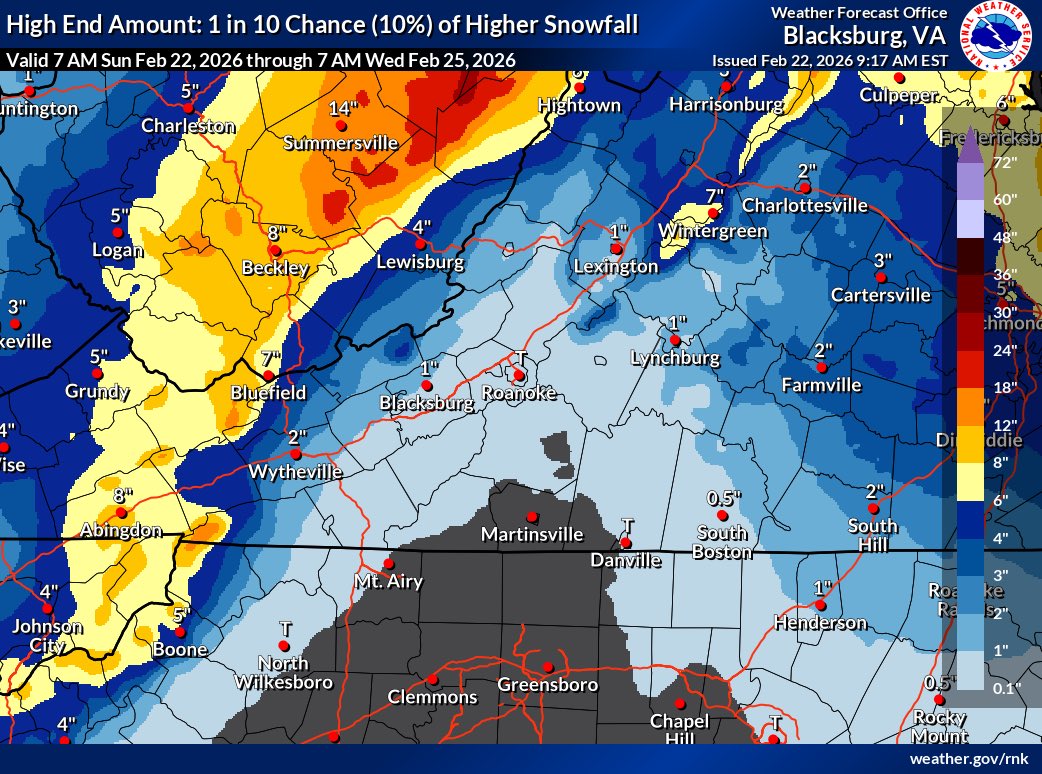 A Winter Storm Warning is now in effect for Watauga County until 12 am Tuesday (2/24/26). Monitor for the forecast. Be prepared for hazardous driving conditions, along with gusty winds and cold temperatures. Visit emergency.appstate.edu for winter weather preparedness tips.
