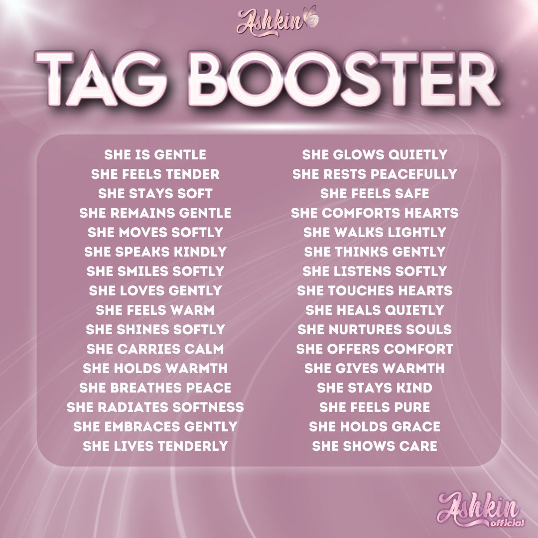 𝐓𝐀𝐆 𝐁𝐎𝐎𝐒𝐓𝐄𝐑 𝐎𝐍𝐄 

Time to trend, ASHKIN!

Let’s aim for Five Hundred Replies — we can do this together! Every reply, every retweet counts. Keep boosting, keep supporting! 

BBS ASHLEY
BBS ASHLEY
#AshleySarmiento