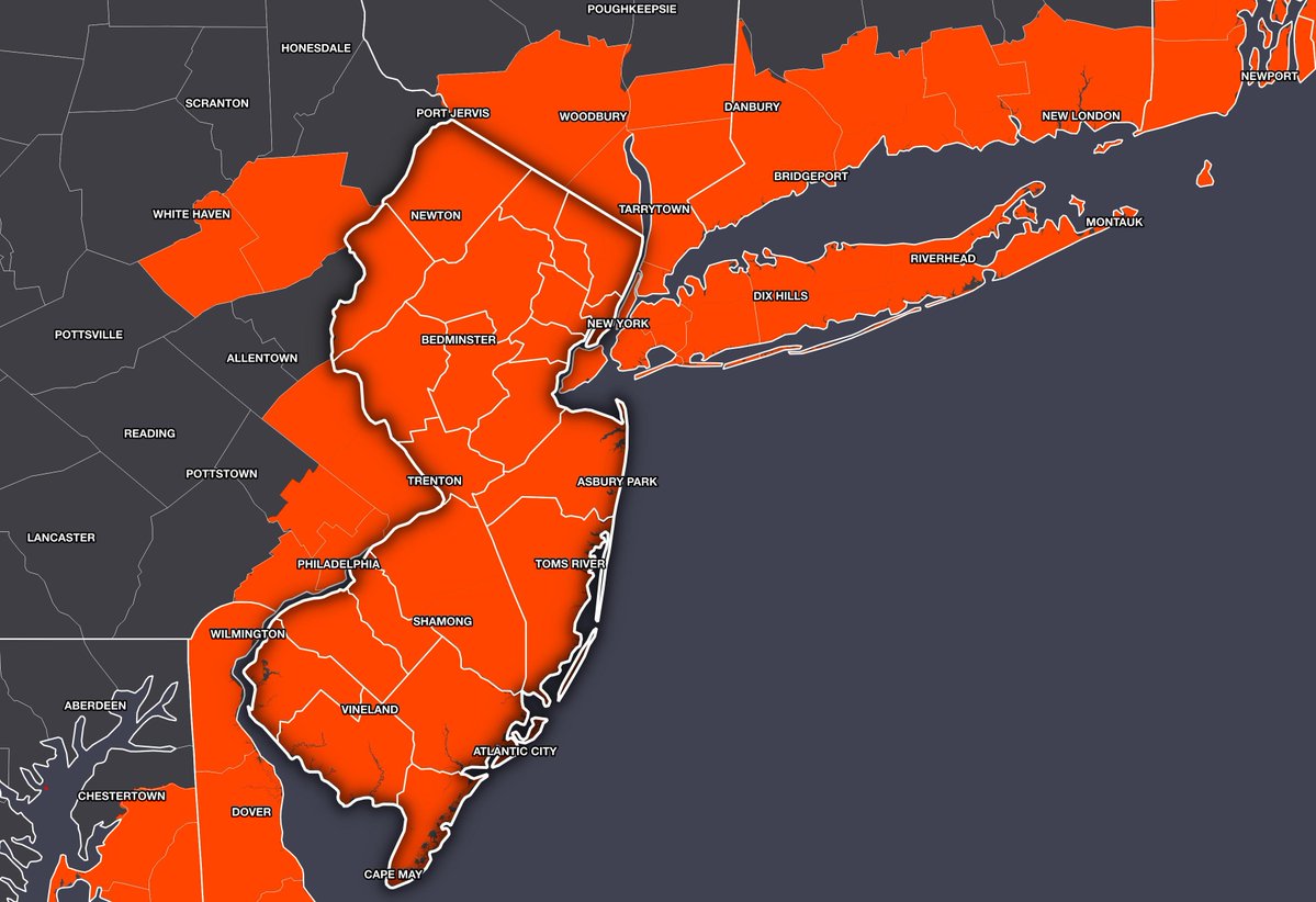 NewsWire_US's tweet image. BLIZZARD WARNING ISSUED FOR ALL OF NEW JERSEY, FIRST TIME EVER
