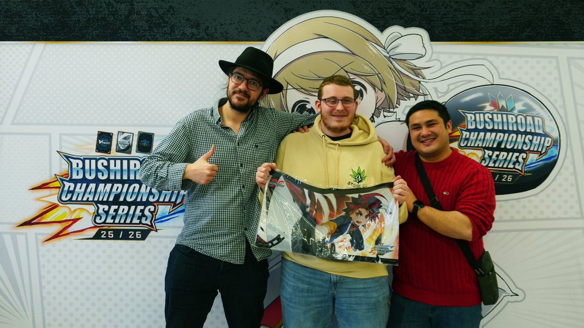 👑 𝗕𝗖𝗦 𝟮𝟱/𝟮𝟲 👑

Congratulations to the top 3 players of Cardfight!! Vanguard (Future Card Buddyfight) at Bochum, Germany! 🎉

🏅 FirePuncher
🥈 Noïd
🥉 UL Rony

#Bushiroad #BCS2526