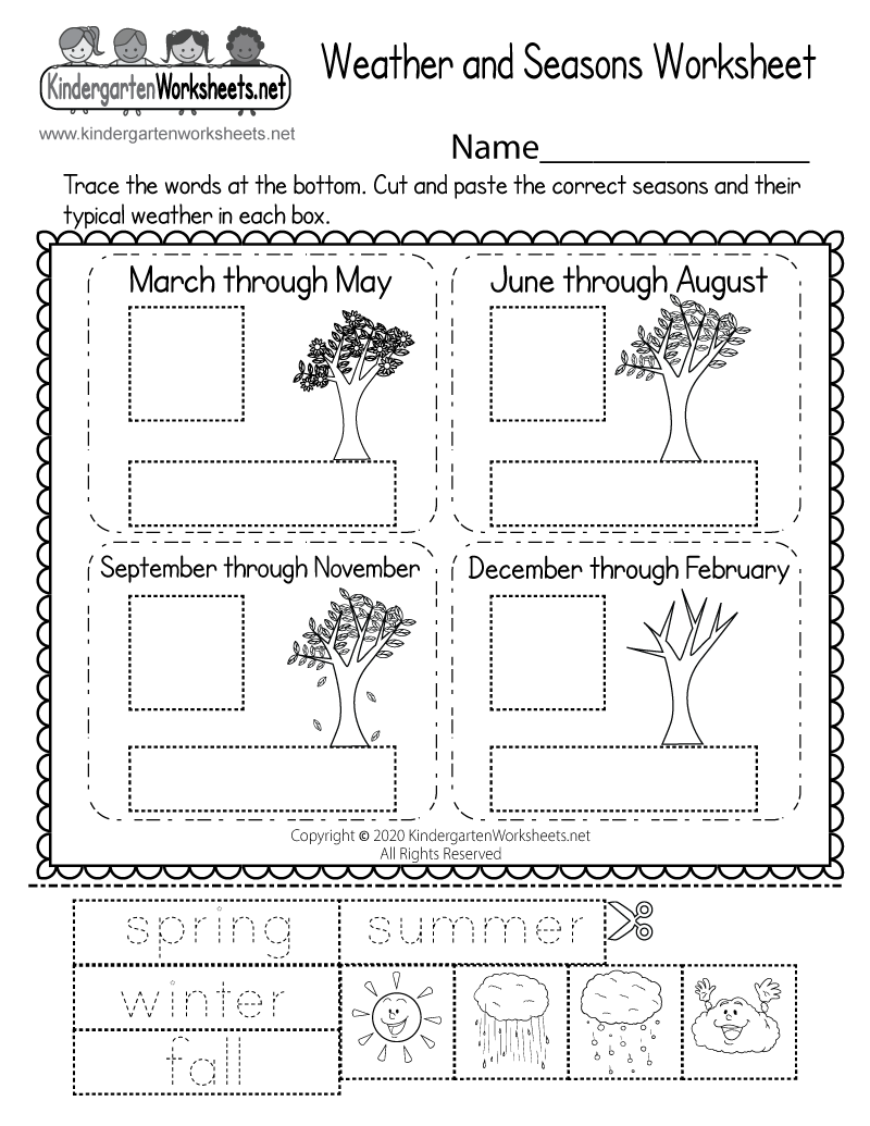 funkindergarten's tweet photo. Kids can trace, cut, and match seasons to weather with this free worksheet. You can download and print it here: https://t.co/7XaQKgBTFG #kindergarten https://t.co/kGbCYwpSpf