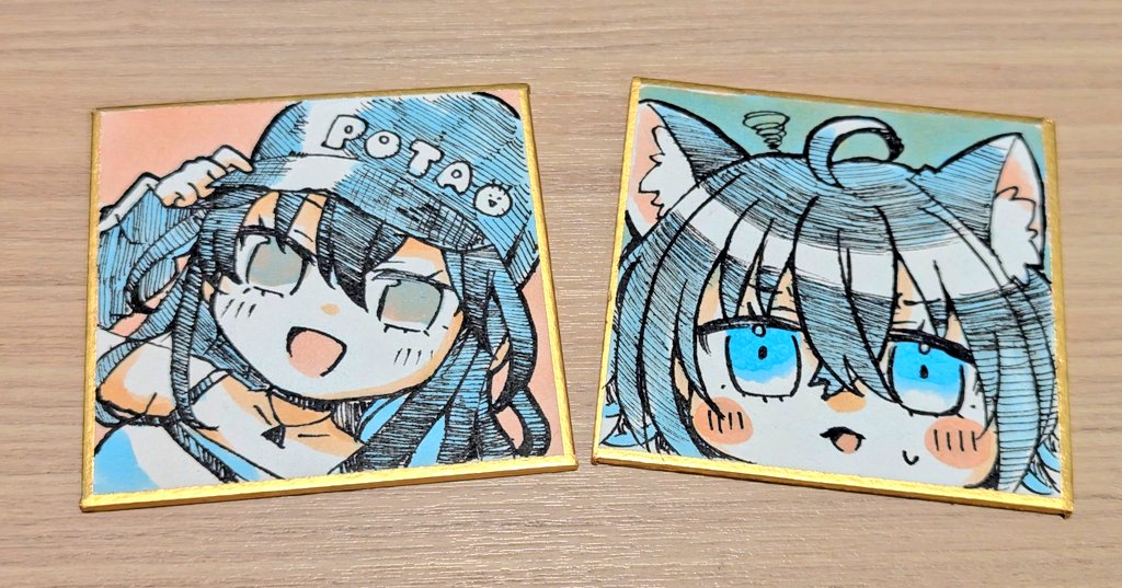 急ぎで色紙追加しました！ リメイク衣装とうるにゃんの2枚です🌠