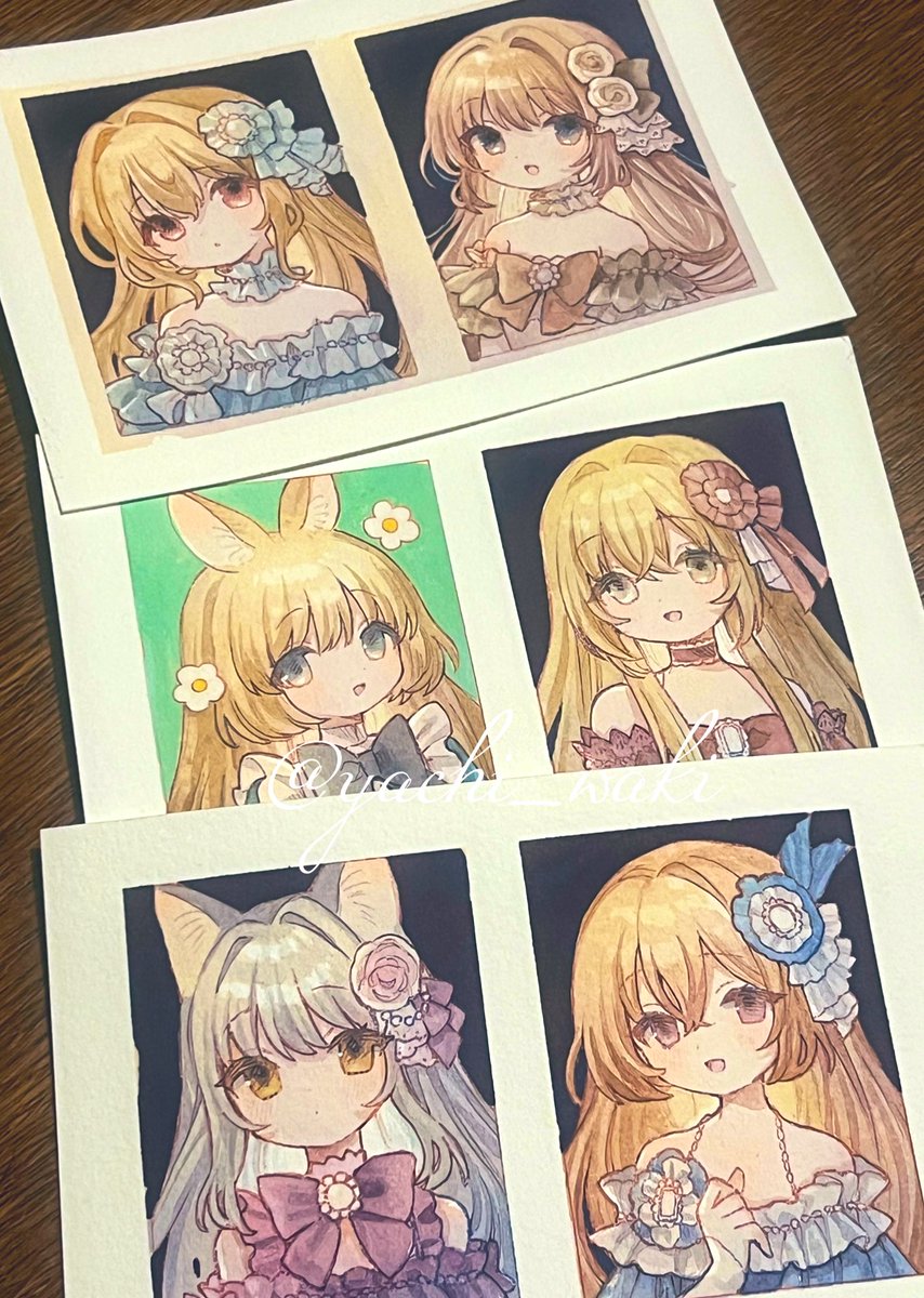 まだ途中ですが、ミニ原画は6枚準備できそうです💦 