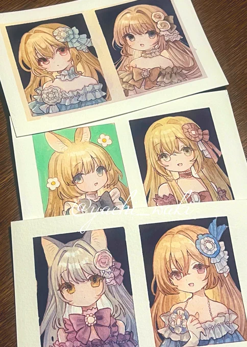 まだ途中ですが、ミニ原画は6枚準備できそうです💦 