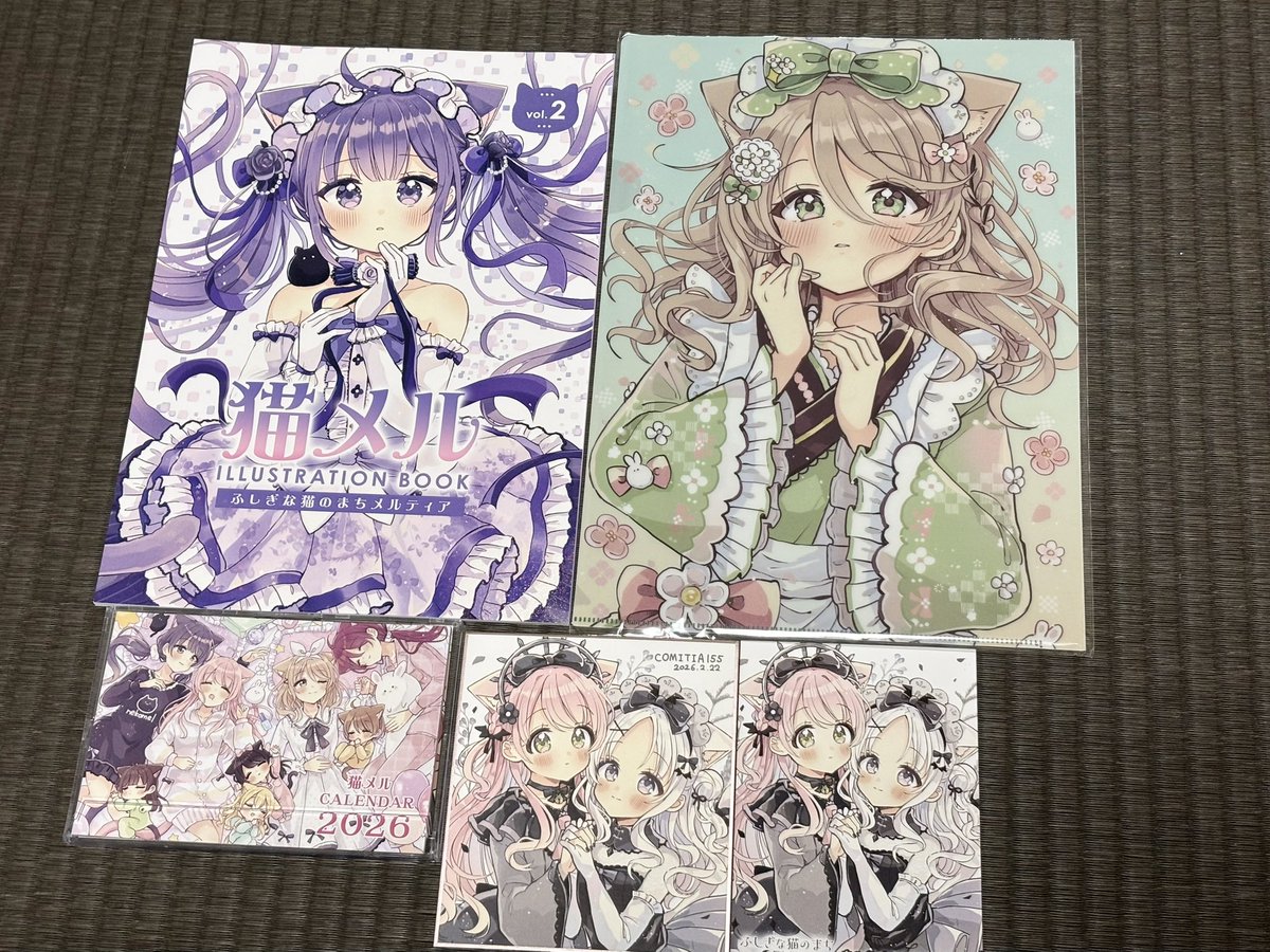 猫メルイラストレーションブック2とグッズセット購入しました