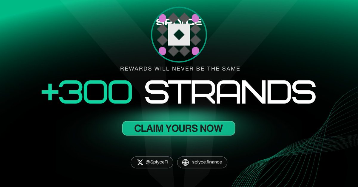 300 Strands claimed. 

Real-world yield is coming to Solana with <a href="/SplyceFi/">Splyce Finance</a> 

Feels good to be early.

Your turn: solana.splyce.finance/rewards?ref=b3…