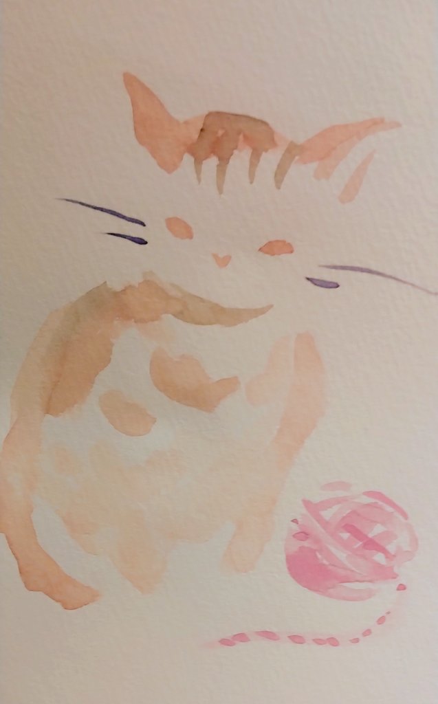 #猫の日　水彩画
