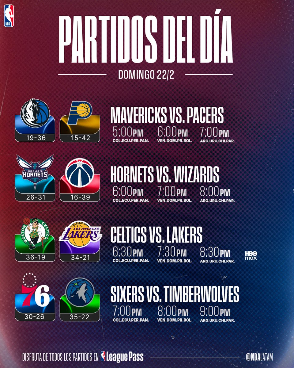 NBALatam's tweet photo. Desde temprano hasta que termina el domingo: NBA 🔥
Doble tanda en #NBAxESPN y el clásico en #NBAxHBO https://t.co/RkuvQsBY2v