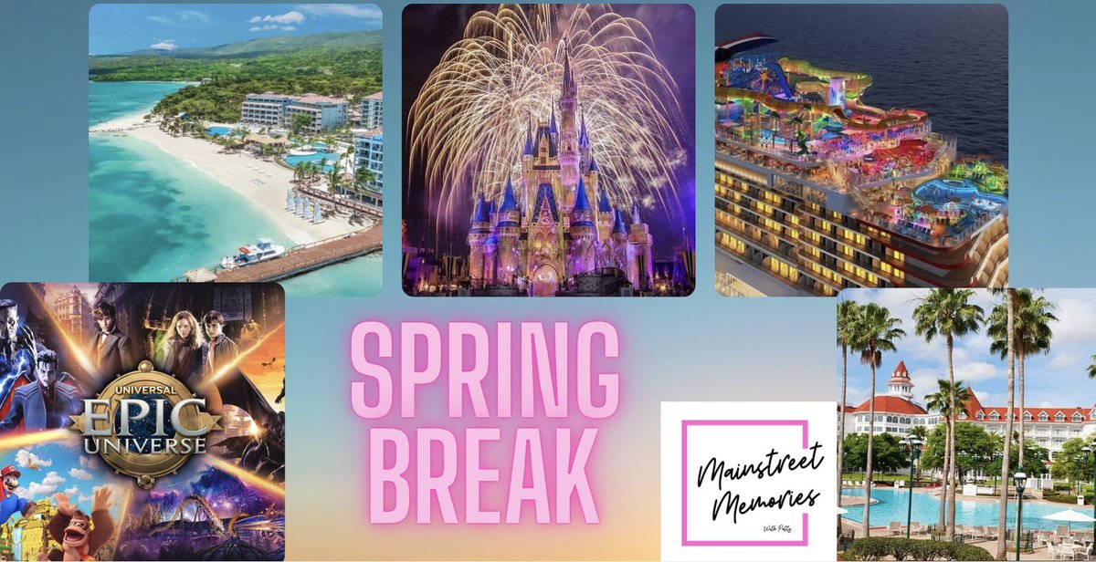 1971Mainstreet's tweet photo. It’s time to book that 2026 Spring Break getaway!

Are you sailing away, screaming on coasters or sitting poolside at the all inclusive resort?

Drop your Spring Break vibe here &amp; contact me for a free quote. https://t.co/EA4Vp5pqRT