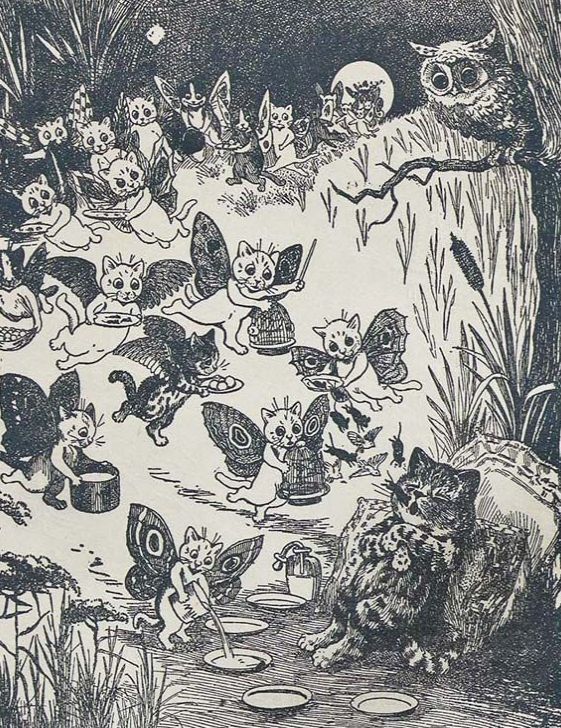 'Kitty's Dream of ' of Fairyland ' by Louis Wain,  (1860 - 1939).