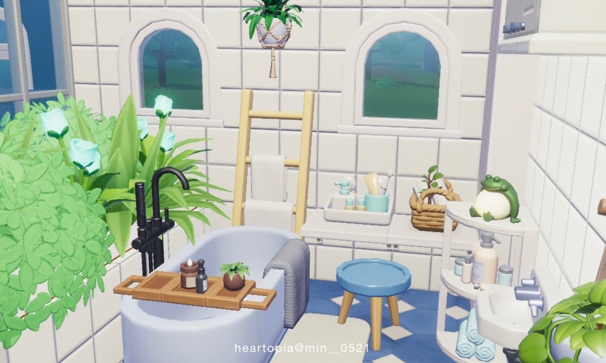 min__0521's tweet photo. bathroom🛁🌿
#ハートピアスローライフ #heartopia https://t.co/x4goDuJBoT