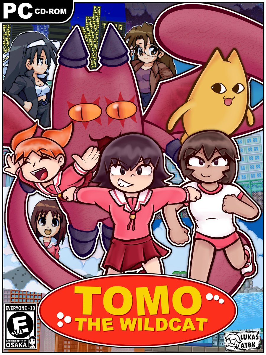 LukasATBK's tweet image. This is the final cover art for Tomo The Wildcat, the game is close to being completed but there's still a lot of small stuff and playtesting to be done... expecting to release it next month
#azumangadaioh