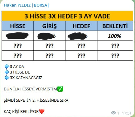 Hknyldz01's tweet photo. "3 AY DA 3 HİSSE DE 3X KAZANÇ SAĞLAYACAĞIZ"

DÜN İLK HİSSEYİ GRUPTA PAYLAŞTIM

ŞİMDİ SEPETİN İKİNCİ HİSSESİNİ VERECEĞİM

BEĞENİ VE RT BIRAKMANI YETERLİ❤️