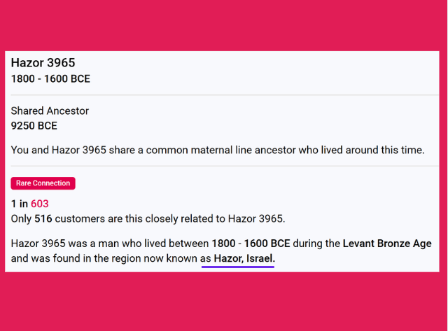Hi <a href="/TuckerCarlson/">Tucker Carlson</a>,

I'm Lena, Israeli, 96% Ashkenazi Jew. You want me to do DNA test to prove I have a right to live in Israel?

I've already did it. I have genetic connection to Hazor, ancient person who lived in the land of Israel 4000 years ago.

If for you it's not enough
