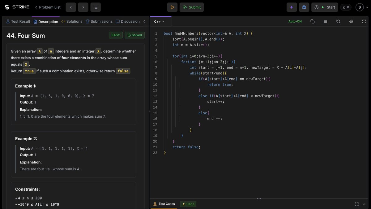 Soumyadeep9119's tweet photo. Small daily effort. Smarter thinking every day
💡Its Day 10 of Mastering DSA
👨💻 Problems Solved Today
✅ Four Sum
✅ Two Sum
✅ Triplet Sum in array
@rohit_negi9
#SoftwareDeveloper #BackendDeveloper #JavaDeveloper #TechCareer #EngineeringMindset #ProblemSolving #CodingJourney https://t.co/4Qs5euaYpX