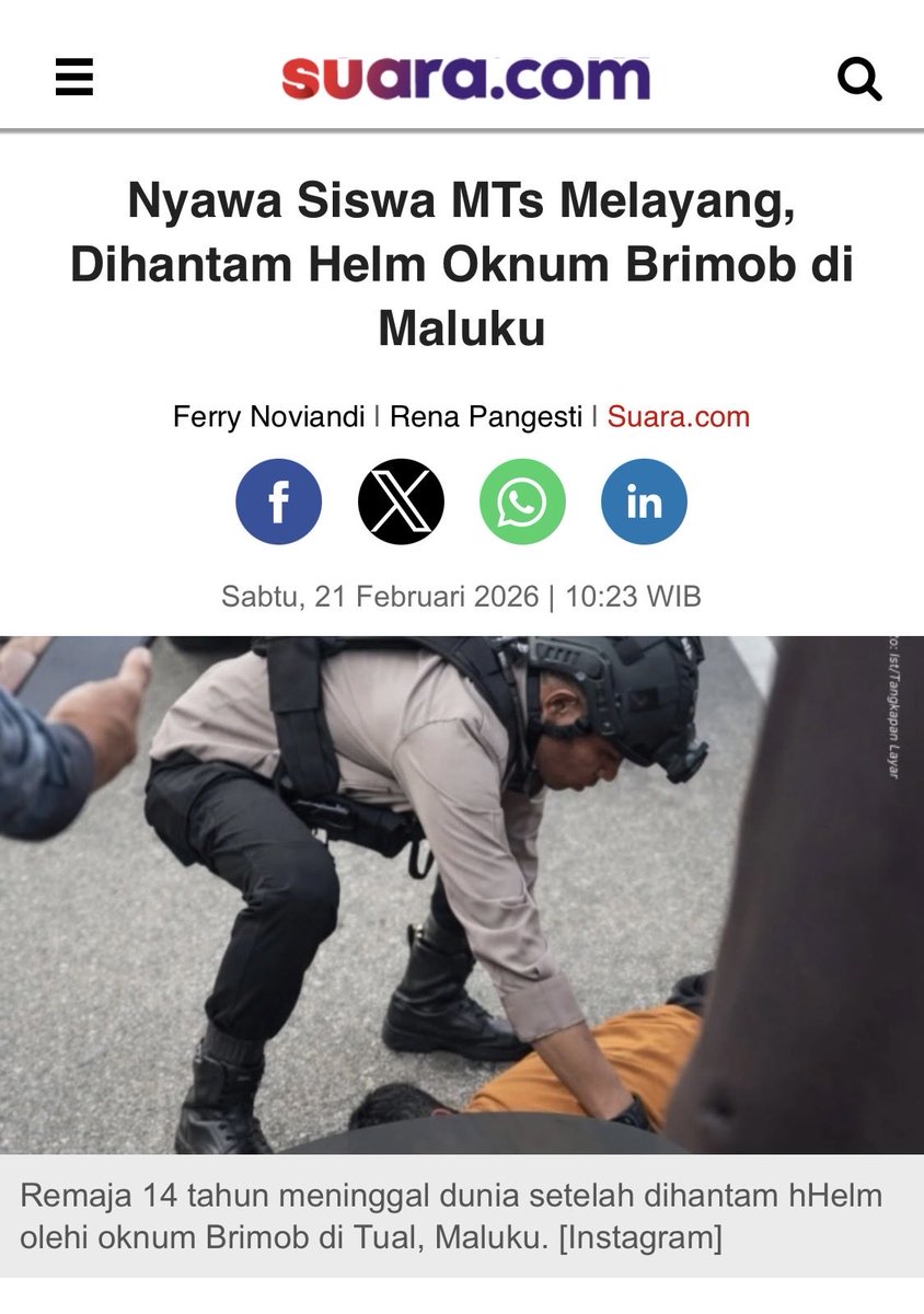 tomlembong's tweet image. Terlalu sakit, terlalu pilu, memikirkan tragedi yang menimpa Arianto Tawakal, murid usia 14 tahun yang dibunuh oleh seorang oknum Brimob…

Ibu-Bapak yg saya cintai, tren kesewenang-wenangan sudah mencapai sebuah titik di mana kita harus berkaca: kita ingin dikenal sebagai bangsa