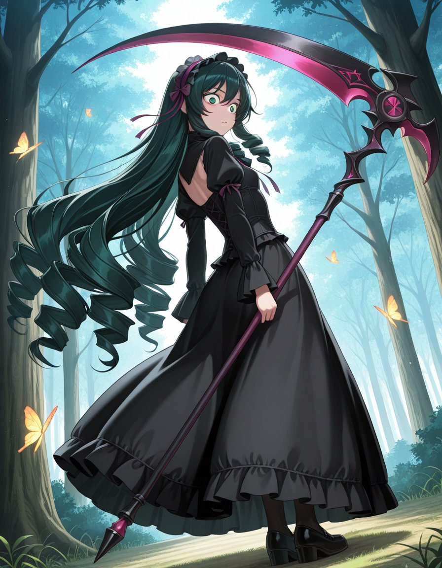 pixai #AIArt 深緑髪ちゃん：Dark Green Hair Girl