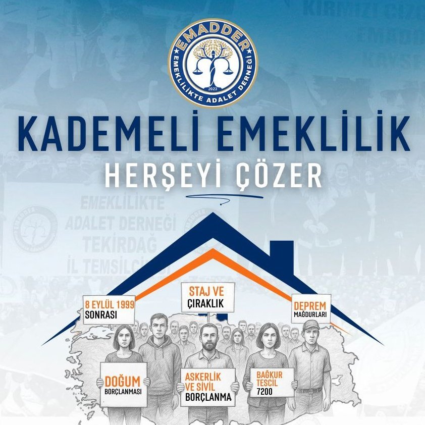 <a href="/szctelevizyonu/">SÖZCÜ Televizyonu</a> Bozulan iş barışının sağlanması için kademe bekliyoruz.

Kademeli Emeklilik kalıcı bir çözümdür.

<a href="/OzlemGurses/">Özlem Gürses</a> 
<a href="/szctelevizyonu/">SÖZCÜ Televizyonu</a> 
<a href="/EmadDernegi/">EMEKLİLİKTE ADALET DERNEĞİ ⚖️</a>
#VakitKademeVakti