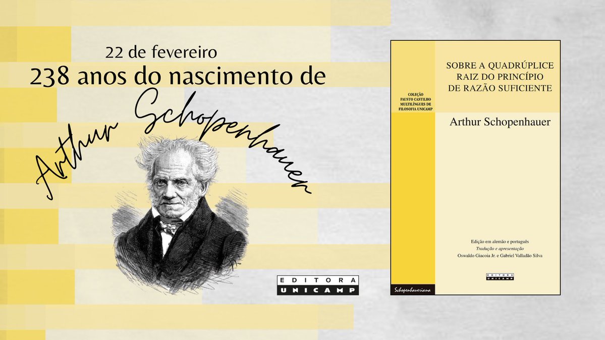 No dia 22 de fevereiro, celebramos o aniversário de Arthur Schopenhauer. O filósofo alemão conhecido por suas reflexões sobre a vontade, o sofrimento e a busca pela felicidade. Quer conhecer mais sobre seu trabalho? Confira: encurtador.com.br/tVDH