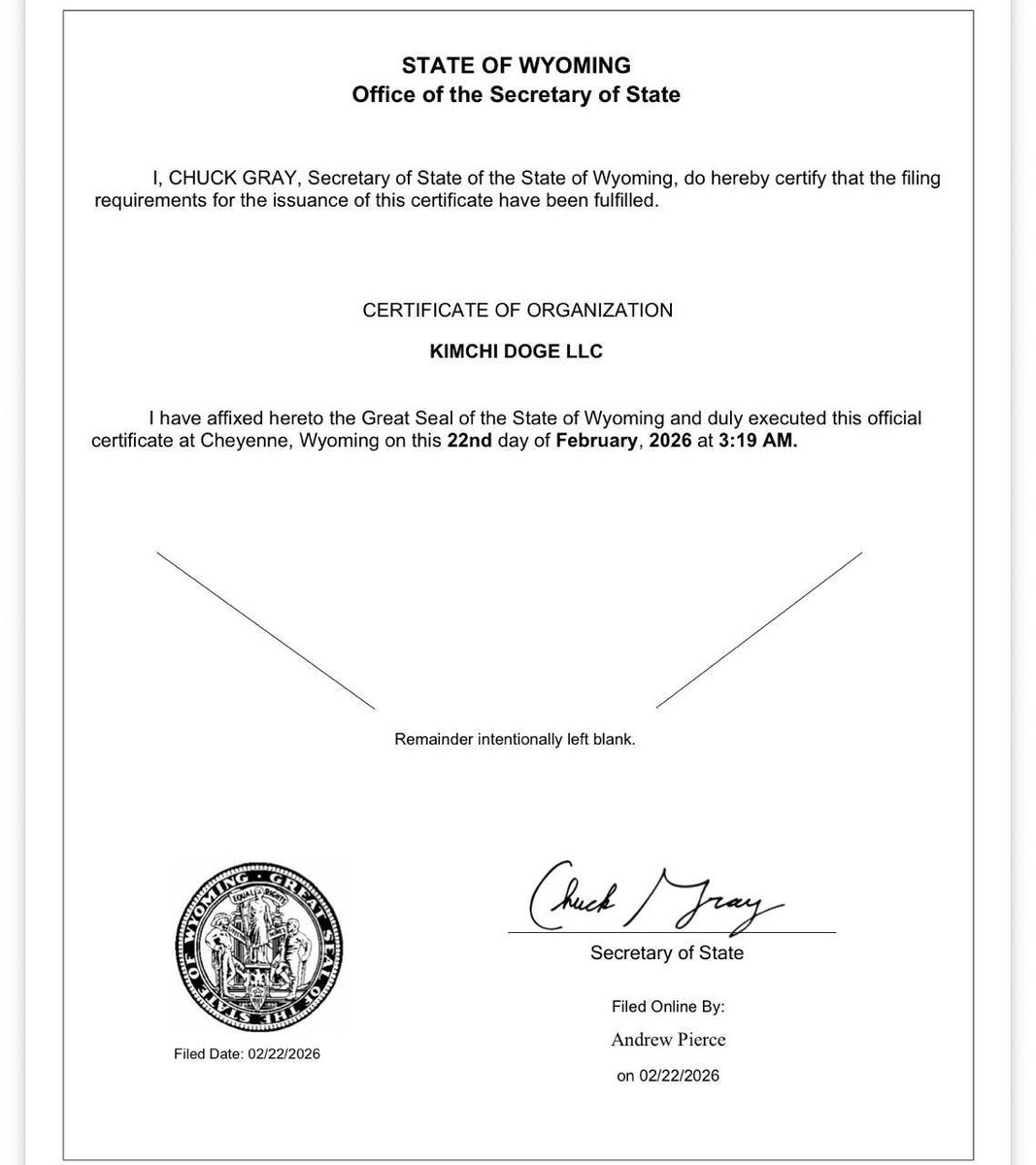 Upon registering the company in the United States, we have successfully filed for intellectual property rights for KIMCHI. This achievement positions us as an unstoppable force in the market.

The community’s $KIMCHI 
The OG on #ETH is here to stay 🐕