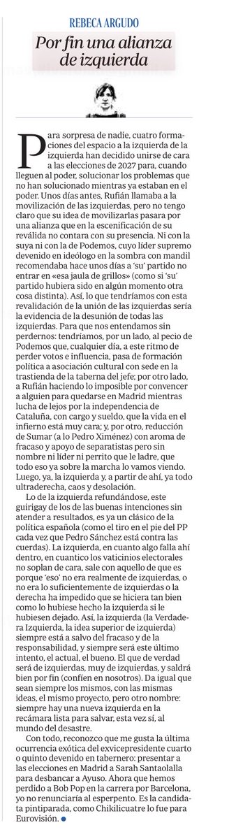 Rebeca Argudo.
Por fin una alianza de izquierda.
