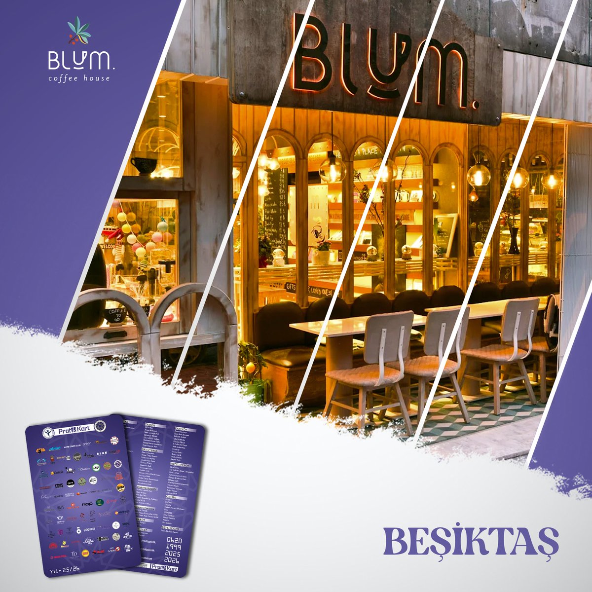 📌 Beşiktaş
🔔 PratİK Kart kullanıcılarına %10 indirim!
Kahve tutkusunun buluşma noktası, Blum Coffee!
