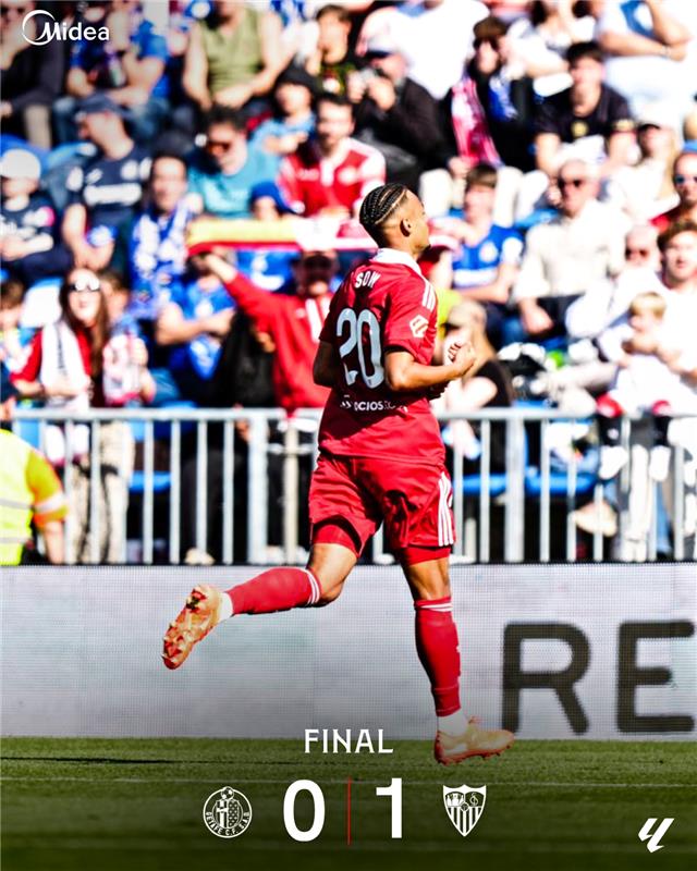 ¡FINAL!  ¡Triunfo vital en El Coliseum! ¡VAMOS, SEVILLA! ❤️❤️❤️

#GetafeSevilla #WeareSevilla