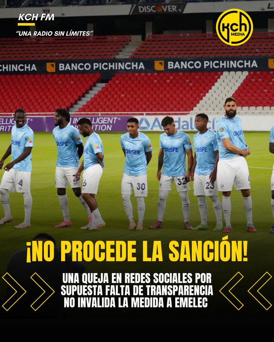 🚨❌¡NO HABRÍA SANCIÓN PARA EMELEC!🚨📄

🫵 Al tratarse que el Universidad Católica vs Emelec se SUSPENDIÓ por motivos de fuerza mayor, no existe walkover ni pérdida de puntos por la no presentación de Emelec y el encuentro deberá reprogramarse.

Si <a href="/UCatolicaEC/">U. Católica Ecuador</a> impugna, deberá