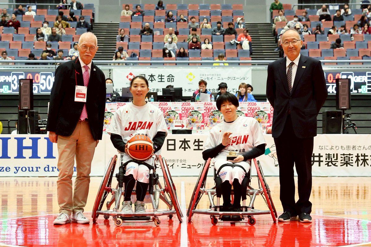 Osaka_cup's tweet photo. 2026大阪カップ全試合が終了しました！

1位　ドイツ
2位　日本
3位　タイ
4位　オーストラリア

たくさんのご来場、ご声援ありがとうございました！✨

YouTubeにて配信も行っております！
ぜひご覧ください♪

YouTube
 @jwbf 日本車いすバスケットボール連盟

#大阪カップ #大阪cup #車いすバスケ https://t.co/KA0bEc5jTp