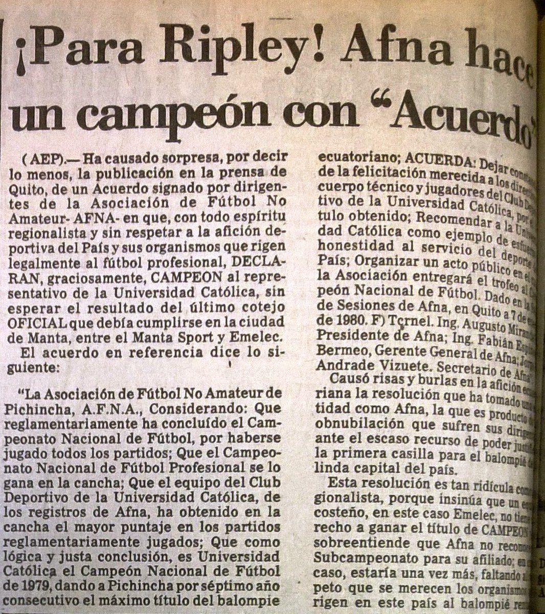 Esto es AFNA, esto es la Católica, esto es Egas ... Hasta la propia prensa llorona se asombra d su ridículez... Se declaraban "campeones" cuando aún faltaban partidos por jugar ... LOS "HONESTOS"...