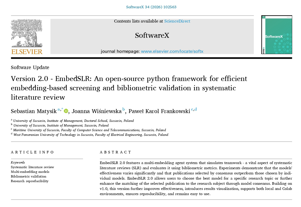 s_matysik's tweet photo. Version 2.0 - EmbedSLR: An open-source python framework for efficient embedding-based screening and bibliometric validation in systematic literature review 

https://t.co/X0oQsDZvPC

#SLR #AI #ArtificialIntelligence #EmbedSLR #Python #github #embedding #bibliometric #Research https://t.co/m57Oy8dO4E
