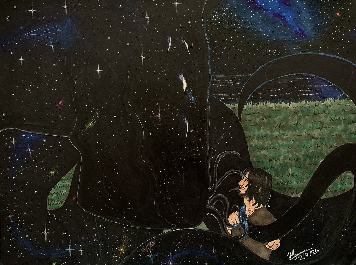Chibi_Tensai's tweet photo. So did a little fanart for a Tumblr user’s AU about Simon being saved by the reader (the giant being he’s standing with). Would recommend you go to their blog for more (18+ not for minors): https://t.co/hIpQV9cMHL

#ironlungfanart #mixedmedia https://t.co/iC34CfFY9M