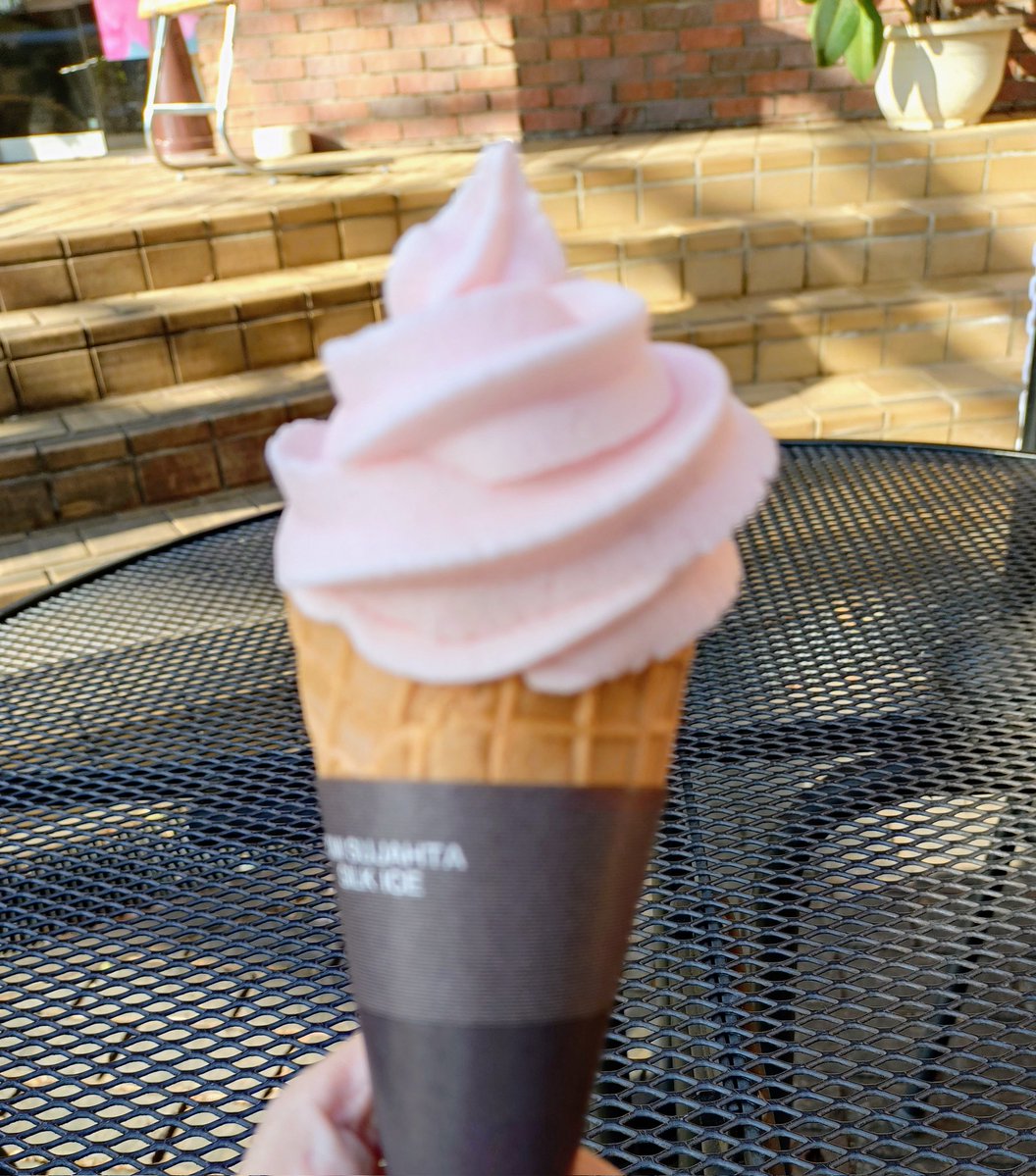 一度は食べたかったバラソフト🌹 バラの香りがして美味しかった😋 バラ