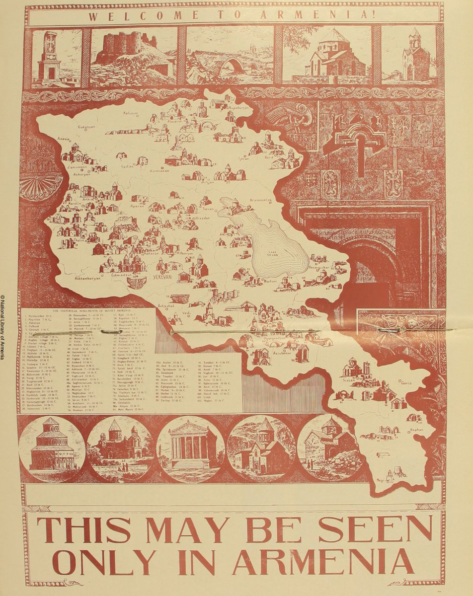 bege_mote's tweet photo. Tourism poster from 1968 showing all the historical sites to visit in Soviet Armenia https://t.co/lK3TfBuXMH