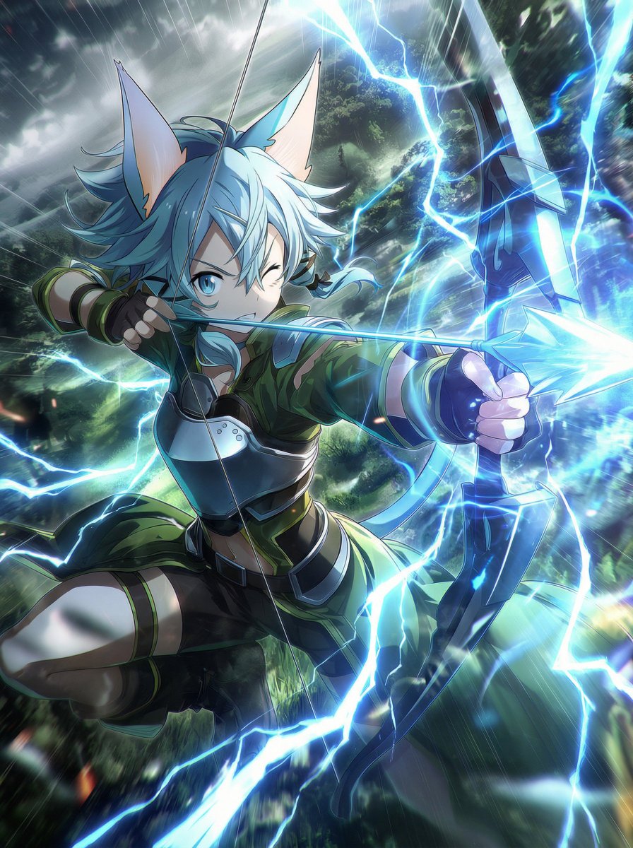 弓矢を引く迫力あるカッコいいALOシノン！ #SAO #ソードアート・オンライン