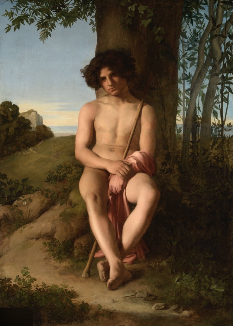 conno2856's tweet photo. Hippolyte Flandrin, French. Painting- Young shepherd seated. 1834. https://t.co/m7FQPgDAOM