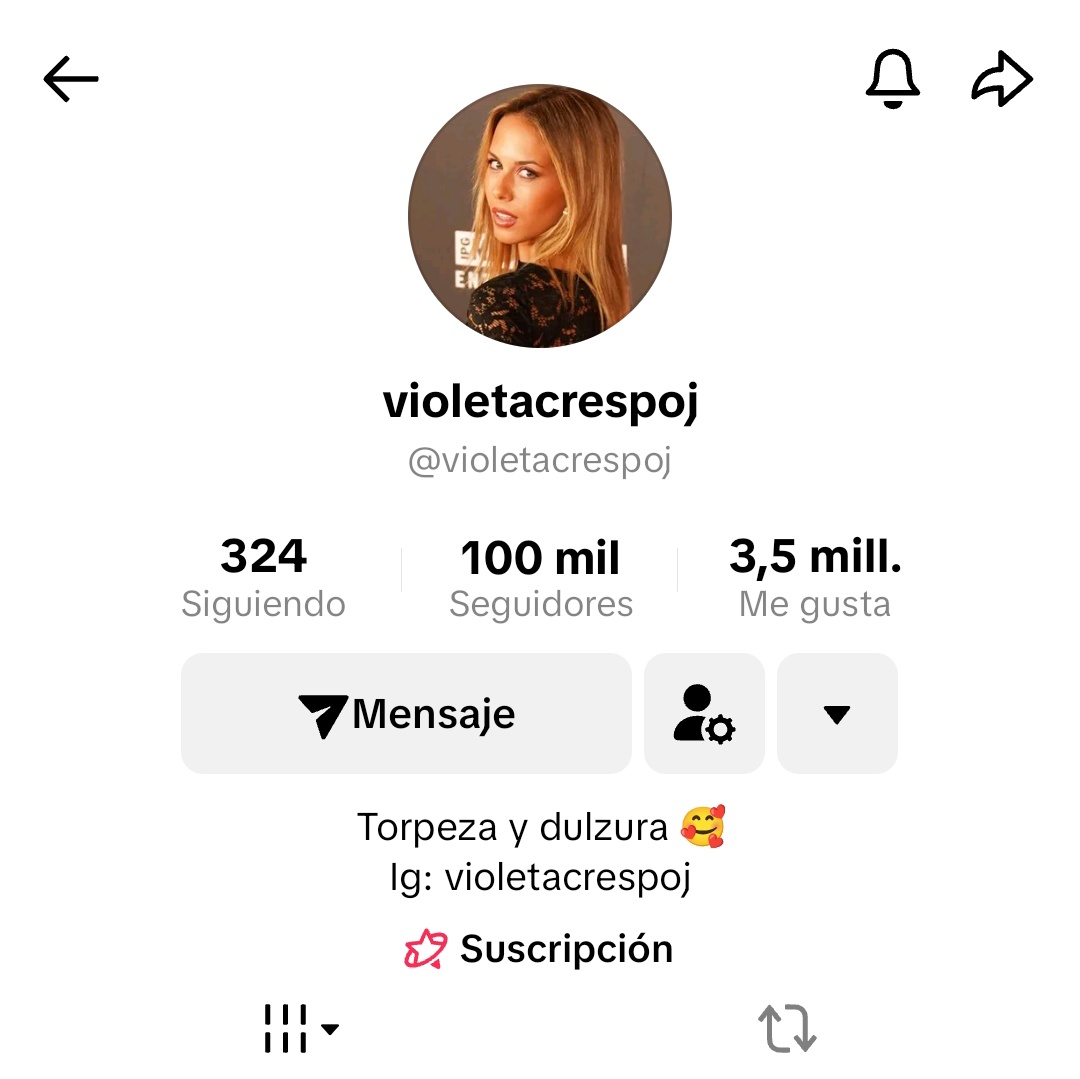 100 mil seguidores en TT 👏👏👏👏. Te mereces esto y mucho más y estoy segura que lo conseguirás. #violedi22f