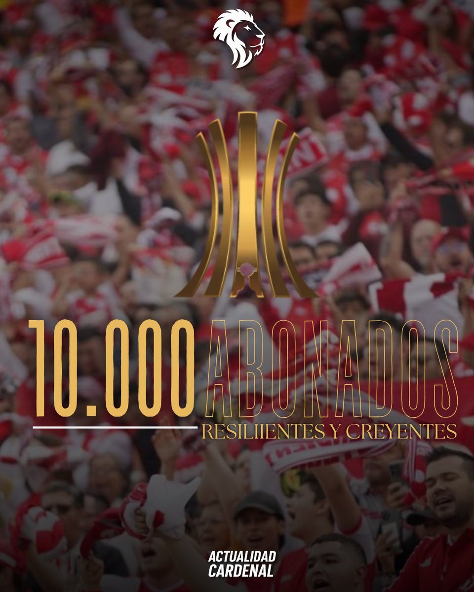 🤩 ¡Ya somos más de 10.000 Creyentes y Resilientes para la Gloria Eterna <a href="/Libertadores/">CONMEBOL Libertadores</a>!
🦁 ¡Abónate León!