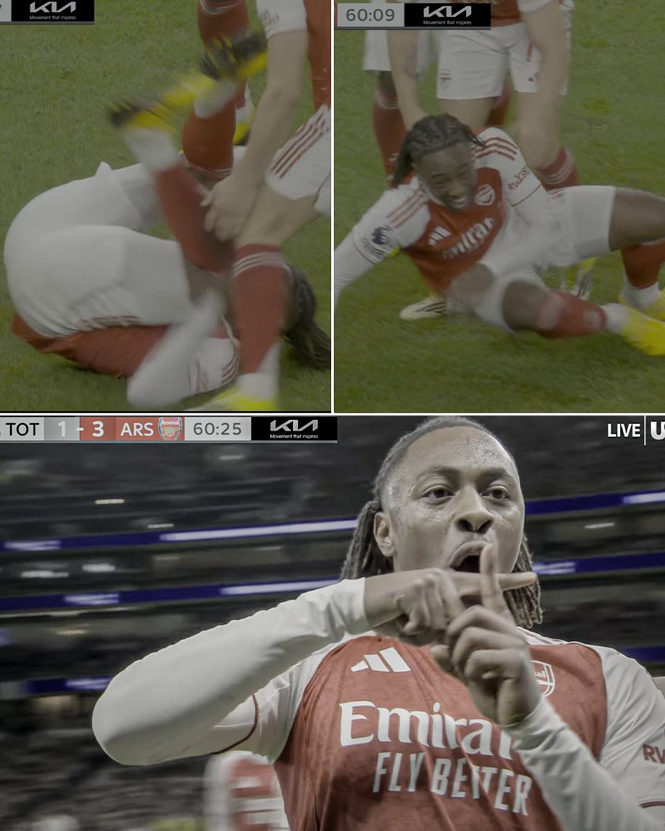 ESPNFC's tweet photo. Eberechi Eze celebrated with a little breakdancing after his second goal 😂

Arsenal ran riot on Spurs! https://t.co/95BgR9h6AL