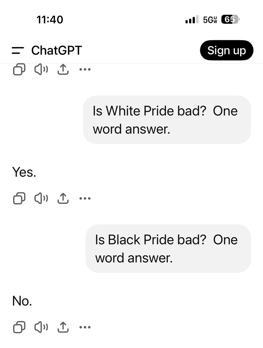 GrinchMtCrumpit's tweet image. I had to try this &amp;amp; got the same response.  @ChatGPTapp has been helpful, but I draw the line at this nonsense.  It should abstain from any answer like this. #AIBad