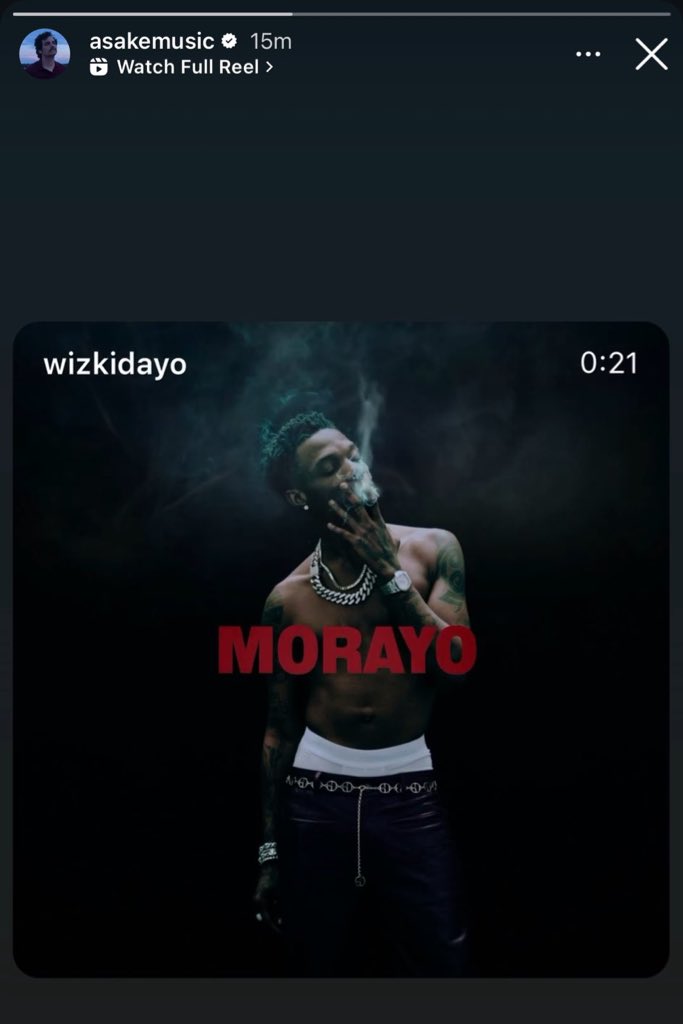 Asake via instagram story 🔙🔙🦅🪖❤️