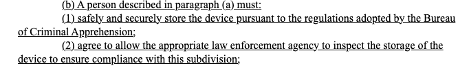 But if the semi-automatic rifle ban bill passes (HF 3433), which you have co-authored, a warrantless "inspection" of gun storage in any citizen's homes would be just fine.

You either believe in the 4th amendment or you don't.