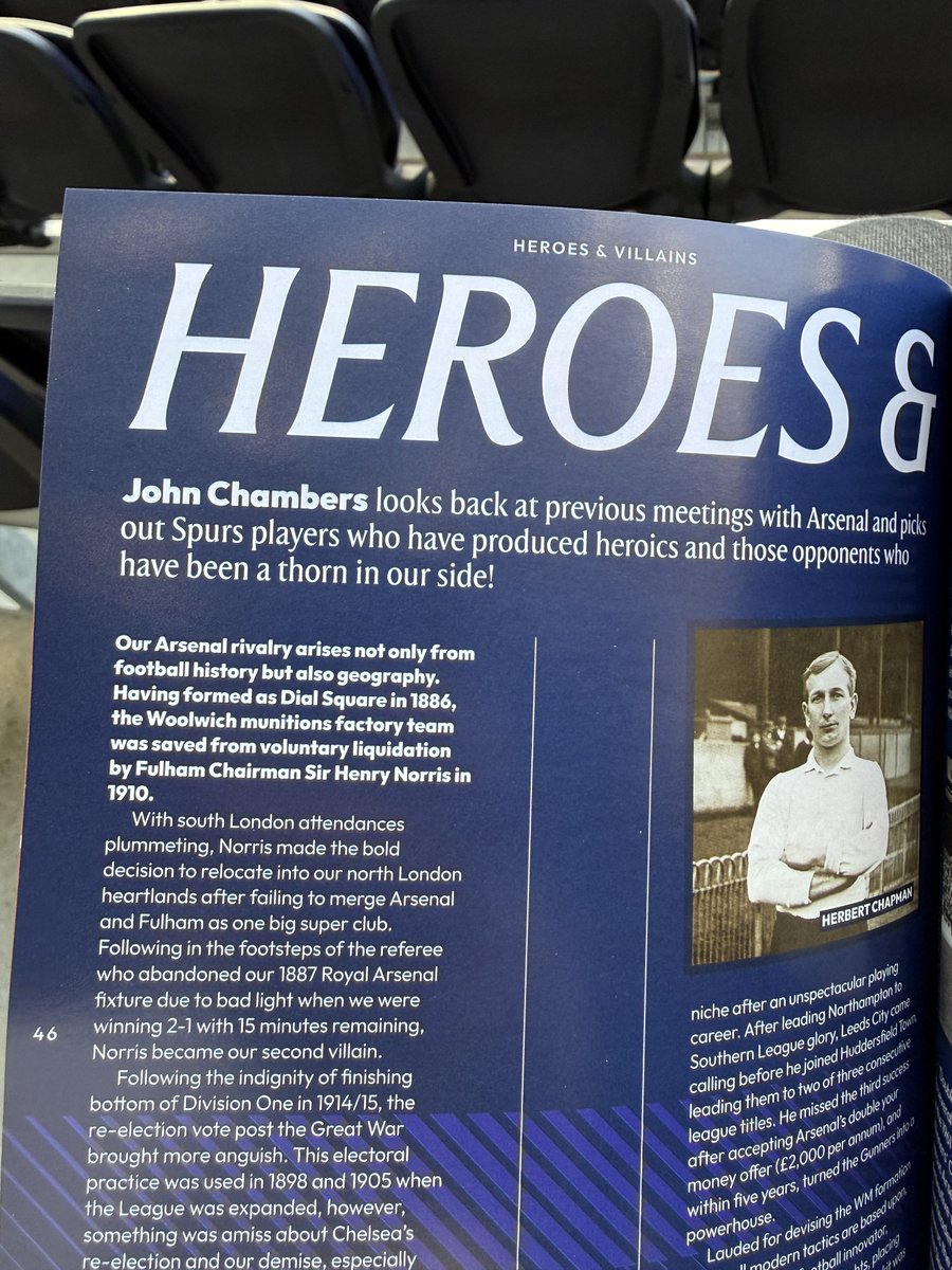 Insightful piece in today’s <a href="/SpursOfficial/">Tottenham Hotspur</a> matchday programme. #thfc