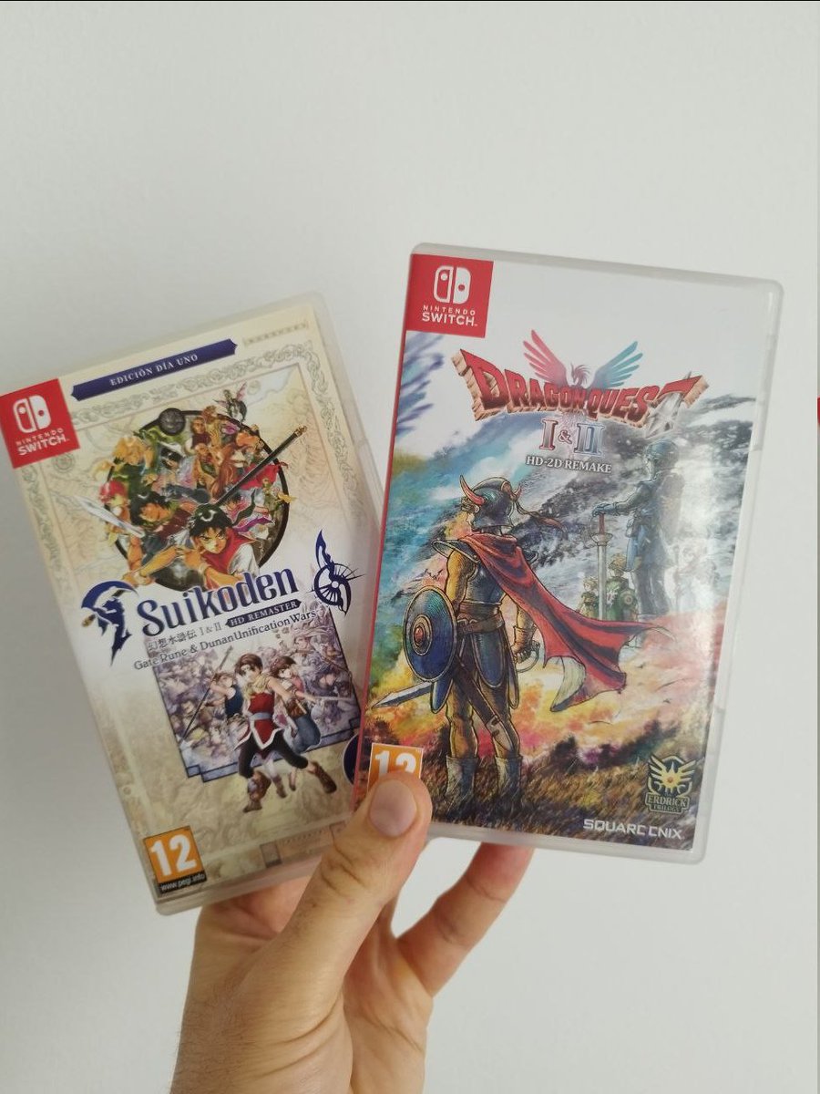 Mis 4 últimos juegos. Nunca había jugado a Suikoden y la verdad es que me han decepcionado. Mis niños bonitos de Dragon Quest estupendos, el 2 me ha sorprendido muchísimo por todo el contenido que tiene. Muy buenos remakes.