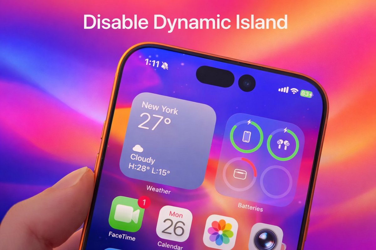 Dynamic Island is optional now.

With Nugget v7.2, you can fully suppress it,not resize it, not tweak it but completely remove it from the UI.

Here’s what makes it big:
• Works on iOS 26.2+
• No rdar issues
• Alternate enabling method added
• Toggle option to suppress the
