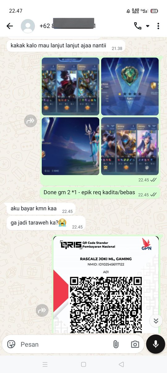 Done joki ml
Gm 2 *1 - epik req kadita/bebas
Yang mau joko wa aja no antri